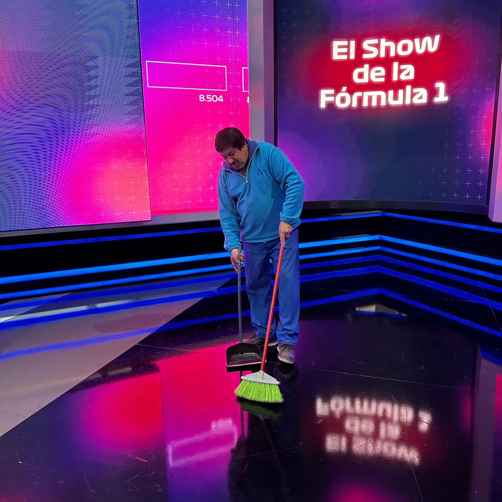 Limpieza en estudio de TV